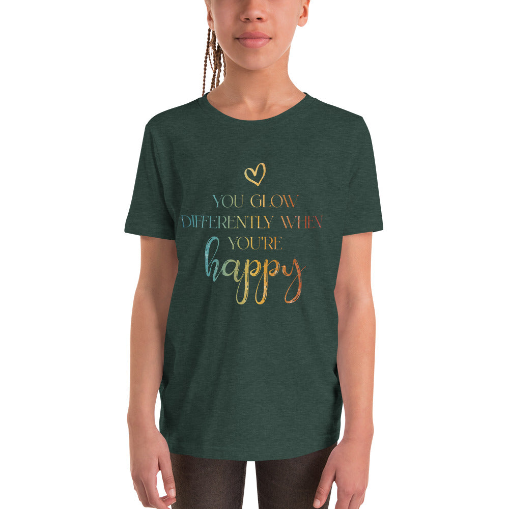 You Glow Differently When You’re Happy | Inspirational Shirt | Love Yourself Shirt | Youth Unisex T-Shirt