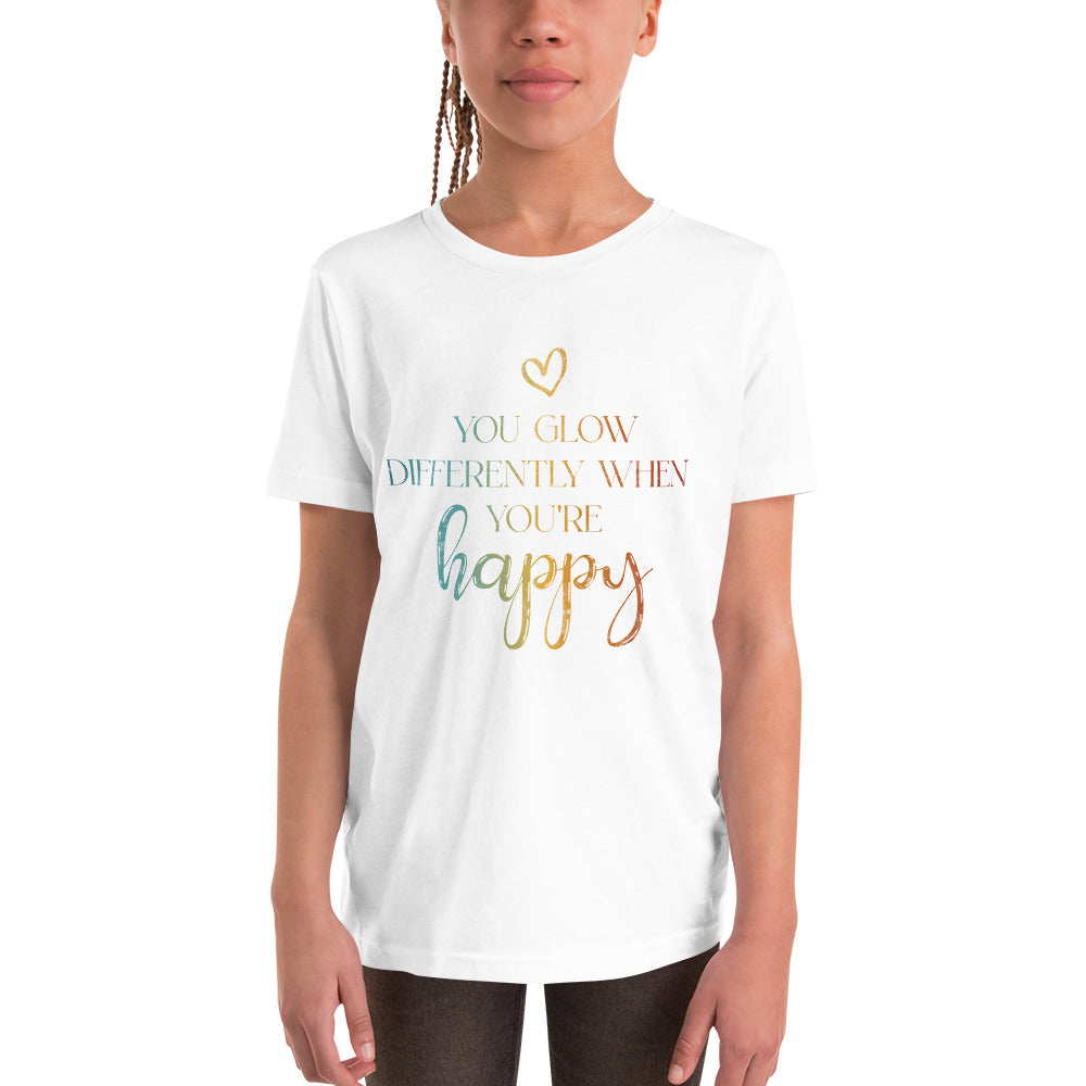 You Glow Differently When You’re Happy | Inspirational Shirt | Love Yourself Shirt | Youth Unisex T-Shirt