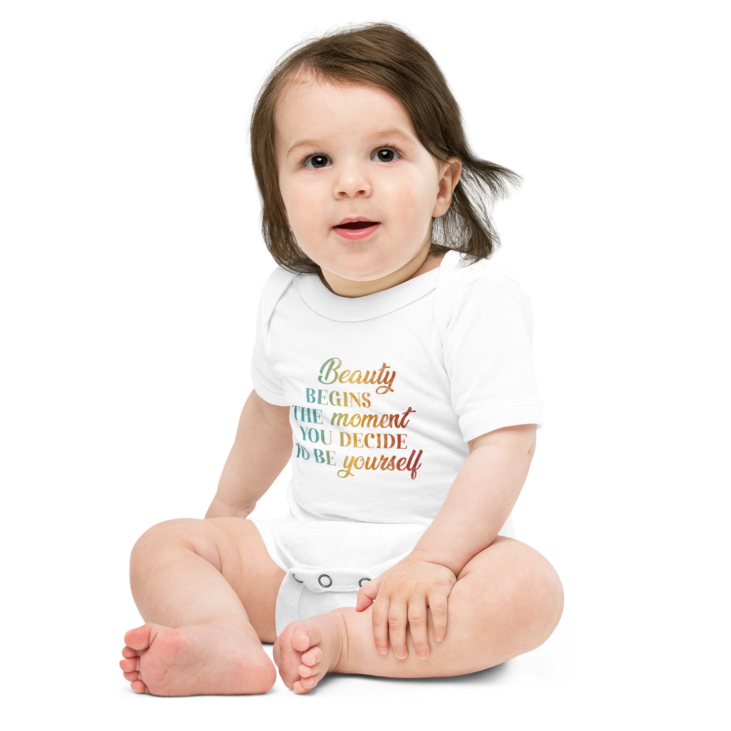 Beauty Begins the Moment you Decide to be Yourself | Inspirational | Baby Short Sleeve One Piece