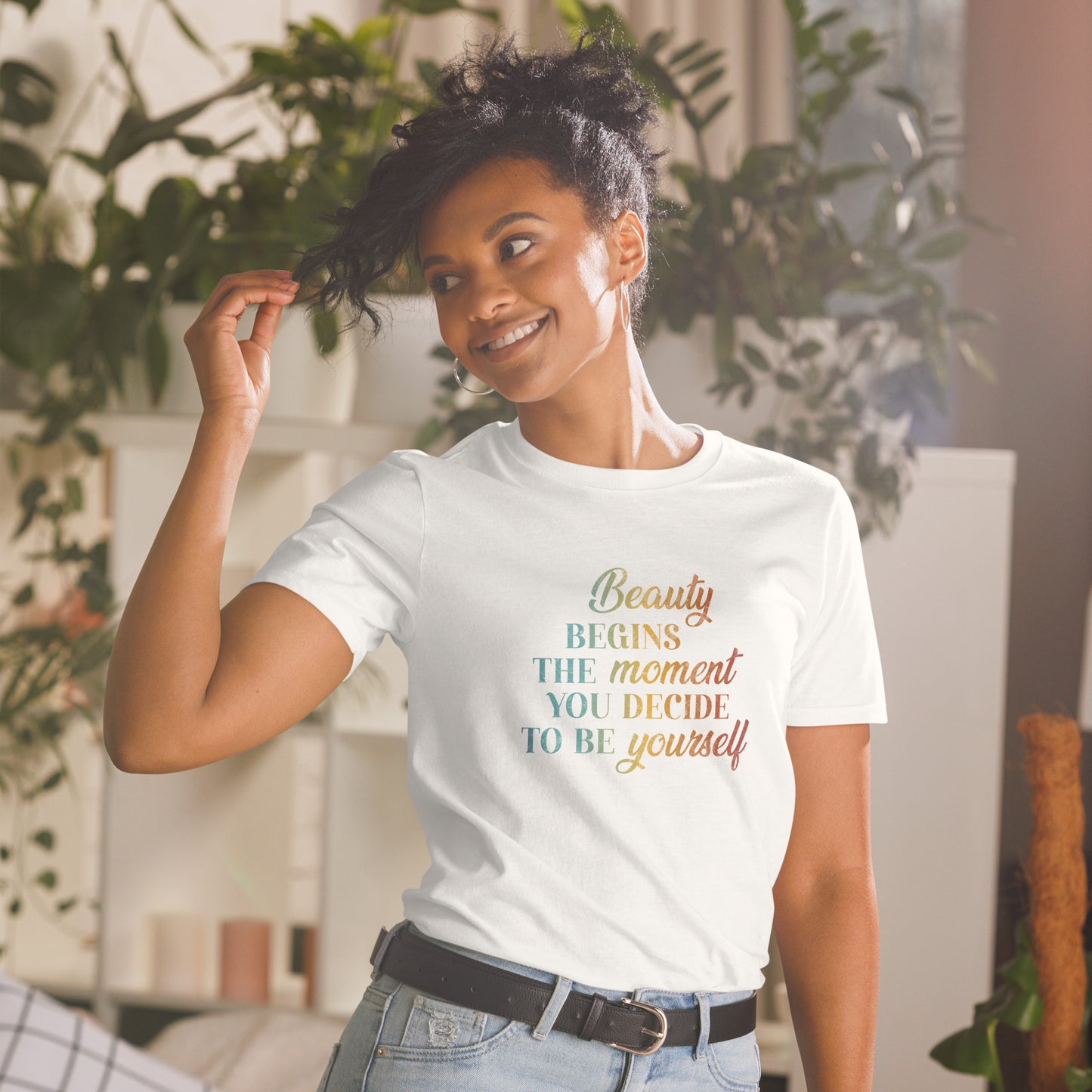 Beauty Begins the Moment you Decide to be Yourself  | Inspirational Shirt | Love Yourself Shirt | Short-Sleeve Unisex T-Shirt